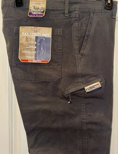 Pantalón de lona elástico utilitario flexible gris resistente a la intemperie vintage para hombre talla 40x30 nuevo con etiquetas - Imagen 1 de 5