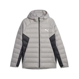 PUMA Packlite Hooded Down Full Zip Jacket Mens Grey Casual Athletic Outerwear 84 - Picture 1 of 2
