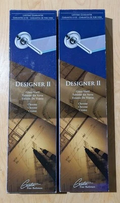 LOTE DE 2 Gatco Designer II 22,5 pulgadas W Estante de Cristal en Cromo 5077 Nuevo Foto 1 de 2