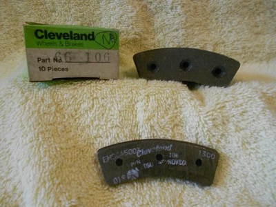 REVESTIMIENTOS DE FRENO DE AVIÓN CLEVELAND NUEVO STOCK ANTIGUO P/N 66-106 CAJA DE 10 Foto 1 de 3