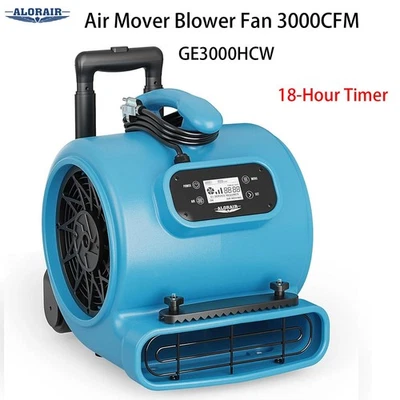 ALORAIR 3000CFM Air Mover Blower Fan Floor Drying Fan 18H Timer Handle Wheelkit - Image 1 of 4