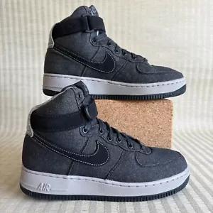 Nike Womens Air Force 1 High SE 860544-003 Black Gray Cobblestone Denim Size 8.5 - Picture 1 of 21