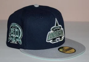 ANAHEIM ANGELS Ocean Storm 50th Patch NEW ERA 59FIFTY Fitted Hat Size 7 3/8 *7E - Picture 1 of 9