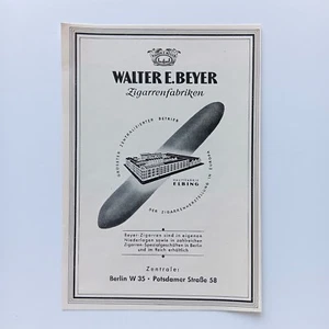 1941 Walter Beyer Zigarren Fabrik Berlin Elbing, Tabak, Werbeanzeige, Reklame - Bild 1 von 1