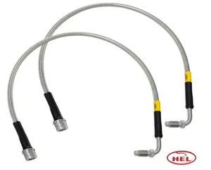 BRAIDED BRAKE LINES FRONT GOLF MK4 AUDI SEAT SKODA TO PORSCHE CALIPER-HEL- BL01 - Picture 1 of 2