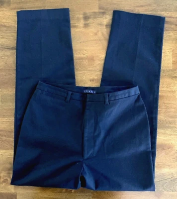 Hillard & Hansen Size 8 Pants New Stretch Navy Blue Mid Rise Inseam 27" - Image 1 of 2