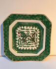 Old Chinese Famille Vert Chinese Porcelain Hexhagonal Dragon Plate Green