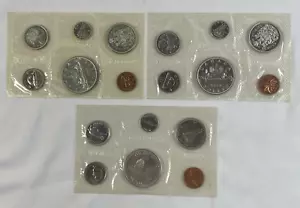 1965 1966 1967 Canadian Special Mint Sets 18 Coin Lot Silver with Envelopes - Picture 1 of 3