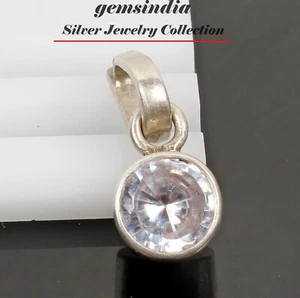 4,17 gm weiße Zirkonia Diamantschliff Edelstein 925 Sterling Silber Anhänger Schmuck - Bild 1 von 6