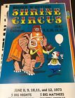 Vintage 1973 Shrine Circus Elephant Cardboard Poster Original 21 1/2 X 13”