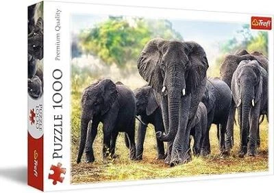 Rompecabezas Trefl; Elefantes africanos; 1000 piezas Foto 1 de 2