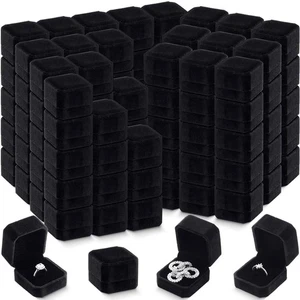 180 Pcs Velvet Ring Boxes, Black Ring Case Earring Jewelry Case for Wedding C... - Picture 1 of 6