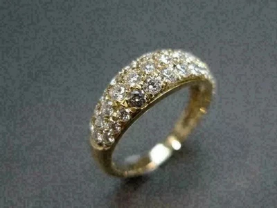 Real Moissanite 2Ct Round Cut Engagement Band Ring 14K Yellow Gold Plated Silver Foto 1 de 4