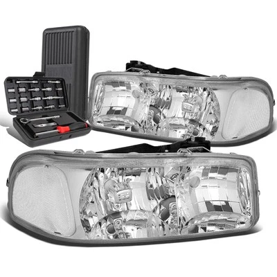Para GMC Sierra 1500 Yukon 1999-2007 Cromo Señal Transparente Faro Lámpara + Caja de Herramientas Foto 1 de 4