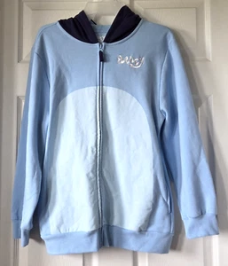 BLUEY Light Blue Zip Front Hoodie Sweatshirt Hooded Jacket Big Kids Size XL - Picture 1 of 9