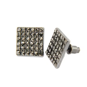 Aretes cuadrados de hip hop para hombre de 13 mm helados 5 colores TE 507 - Imagen 1 de 6