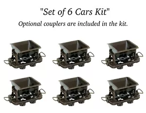 HOn30/HOe Scale Aru-Model 6 V-Skip Wagons Kit Narrow Gauge Ore Car H0e 009 OO9 - Picture 1 of 18