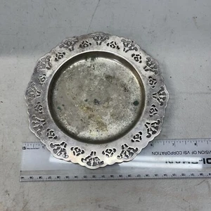 Vassoio tondo vintage in argento - Foto 1 di 6