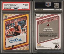 Duncan Robinson 2020 Donruss Optic Dominators Signatures Gold Prizm 10/10 PSA 9