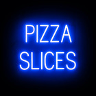 PIZZA SLICES LED Sign - Blue | Neon Signs for Pizza Restaurant | Pizza Slice Dis