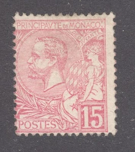 SELLO MÓNACO #17 — 15c PRÍNCIPE ROSA ALBERTO -- 1891 -- SIN USAR - Imagen 1 de 2