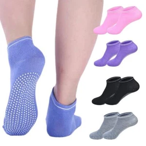 4 Pairs of Yoga Socks Women's Non Anti-Skid Pilate Socks Grip |us~ - Picture 1 of 12