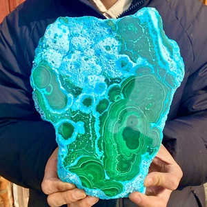 10.47LB Natural Chrysocolla/ Blue Malachite transparent cluster minera - Picture 1 of 24
