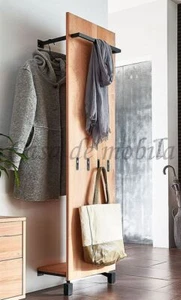 Garderobenpaneel mit Metallgestell 46x177cm Kernbuche massiv geölt mit Holzboden - Bild 1 von 9