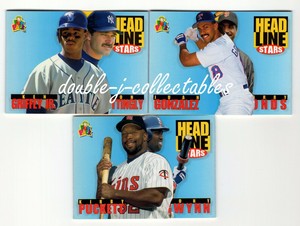 1994 Upper Deck Baseball Fun Pack Head Line Stars 9 Card Set