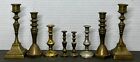 (N) Vintage Lot of 8 Small Brass Candlesticks Candle Holders Size Varies