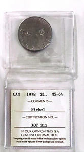 Uncirculated 1978 Canada $1 Dollar Coin ICCS Graded MS64 Quality - Bild 1 von 2