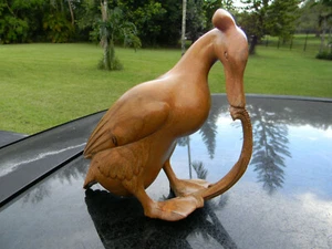 TUFFED DUCK 7.2 " MARKED FROM BALI (TARA) WOODEN HAND CARVED VINTAGE ITEM - Picture 1 of 9