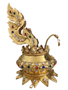 Thai Dance Head Dress Costume Jewelry Gold Crown Wedding Crown Knot of Hair - Picture 1 of 7