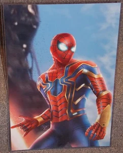 Avengers Iron Spiderman Glossy Art Print 11 x 17 In Hard Plastic Sleeve - Picture 1 of 1