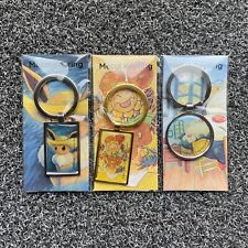 Pokémon x Van Gogh Museum Set Of 3 Metal Keyring Keychain Snorlax Eevee Sunflora