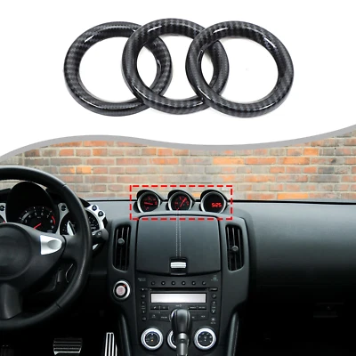 Cubierta interior del marco del tablero de instrumentos ABS de fibra de carbono para Nissan 370Z 2009-2020 EE. UU. Foto 1 de 4