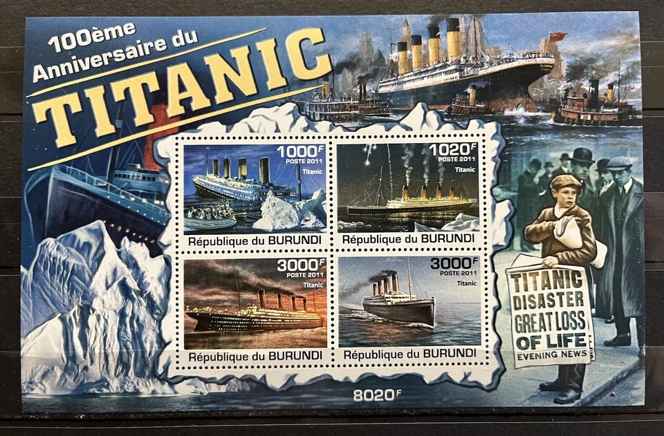Barcos Titanic / Transporte marítimo en sellos - Timbres Burundi MNH** Del.5 Foto 1 de 1