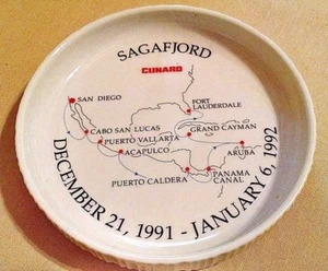 CENICERO CUNARD LINE SAGAFJORD MONTAÑA RUSA ROSENTHAL ALEMANIA PLATO REDONDO 1991 1992. - Imagen 1 de 6