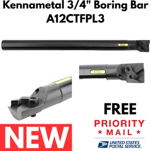 Kennametal barra di alesatura tacca superiore A12CTFPL3 3/4"" gambo 10"" scanalatura indicizzabile nuova con scatola - Foto 1 di 12