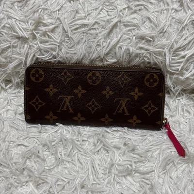 Louis Vuitton Monograma Portefeuille Clemence Cartera Larga Marrón × Fucsia - Imagen 1 de 4