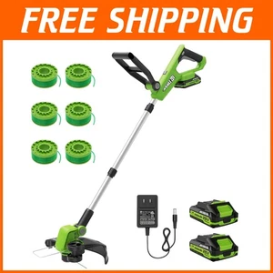 Dual Battery-Powered 20V Cordless Trimmer/Edger - Lightweight & Versatile - Picture 1 of 9