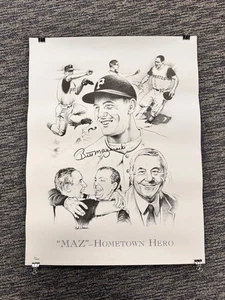 Beautiful 19 X 25 Bill Mazeroski Autographed Print Signed JSA COA - Picture 1 of 3