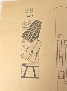 Georgette #3416 Skirt Sewing Pattern Women 28 Kansas City /Mail Order Circa 30s - Picture 1 of 8