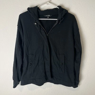 Sudadera con Capucha Lauren Ralph Lauren Negra Cremallera Logo Pequeña 221 Foto 1 de 4