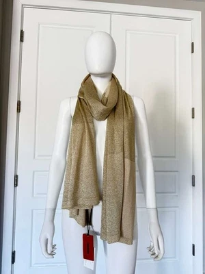 MISSONI CHAL METÁLICO DORADO Bufanda Rectangular Grande Talla Única $660 ¡NUEVO CON ETIQUETAS! Foto 1 de 4
