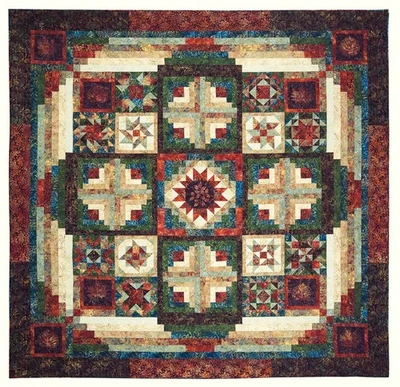 Kit de edredón - Suelo forestal - 107" X 107" Tonga Batik Forest Floor Quilt Top & Bind Foto 1 de 4