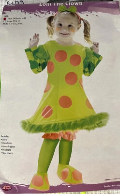 LOLLI The Clown Costume , Size Small, Up To 2T, New, 5 Piece Set, B6D2 - Image 1 of 4