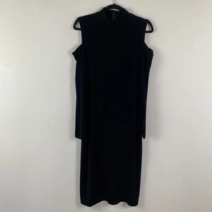 Chicos Travelers Classic Cold-Shoulder Dress Womens 2 US Large Long Sleeve - Picture 1 of 11