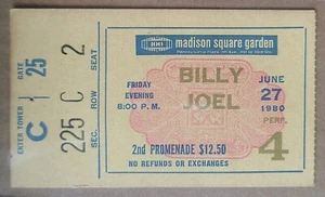 1980 Billy Joel @ Madison Square Square Garden -- VINTAGE TICKET - Picture 1 of 1