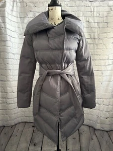 Cappotto Giacca Scialle Elie Tahari Tahari Tabuffer Cintura Scialle Grigio Taglia Petite - Foto 1 di 8